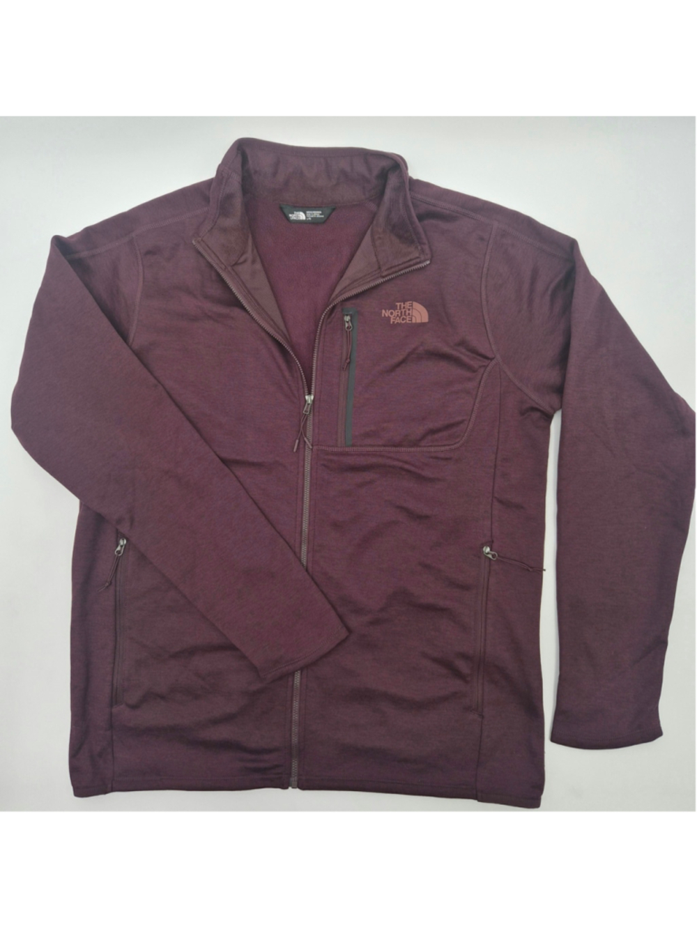 The North Face Canyonlands Mens L Burgundy Full Zip Fleece Jacket Hiking Outdoor